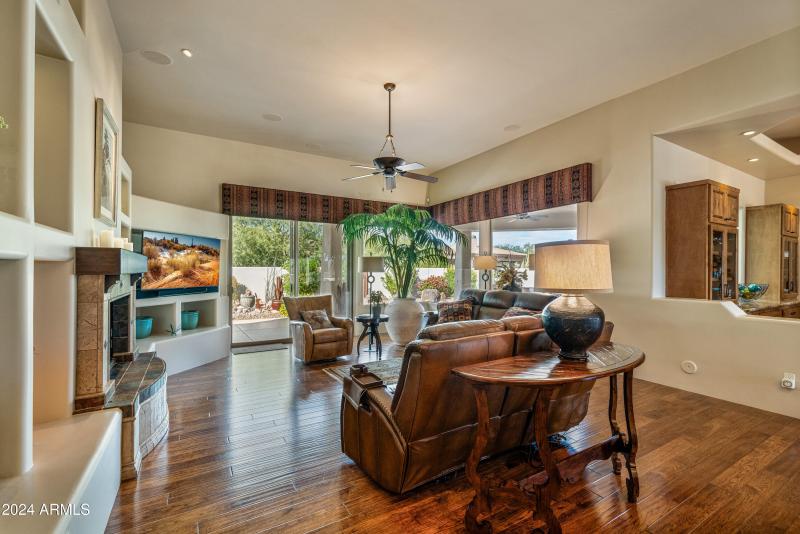 Wood flooring in great room