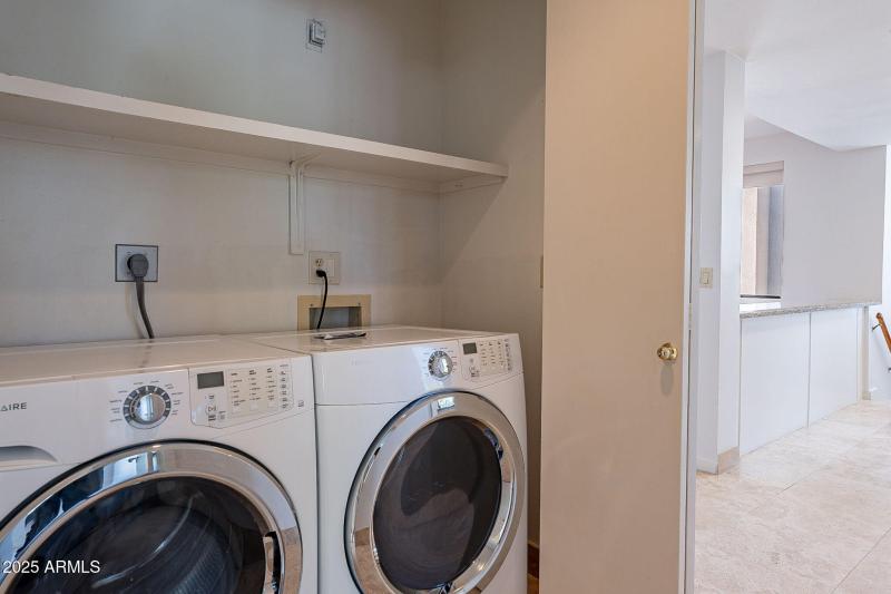 INSIDE WASHER AND DRYER