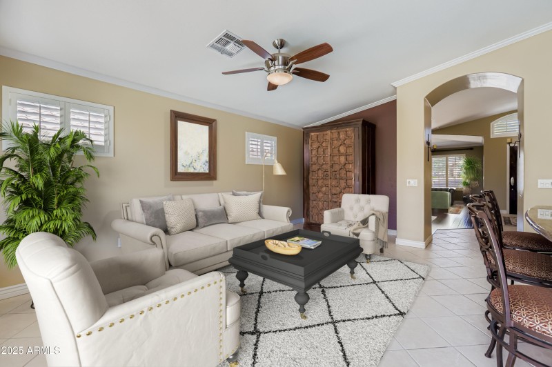 Virtually Staged Family Room