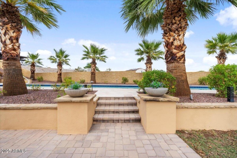 Palm-Lined Outdoor Retreat