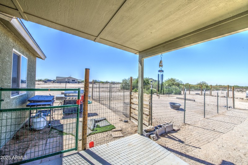Back porch with fenced area