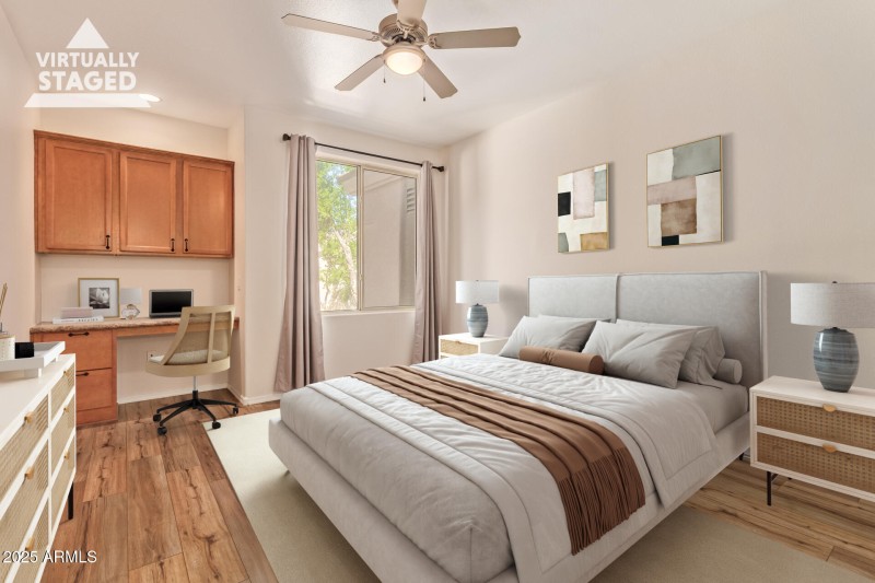 Large Bedroom w/ Desk - Staged