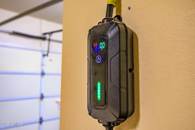 Electric car charging station.