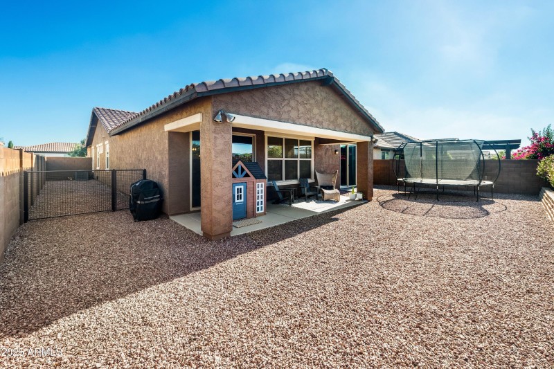 Backyard view to patio