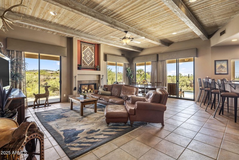 Great room with fireplace