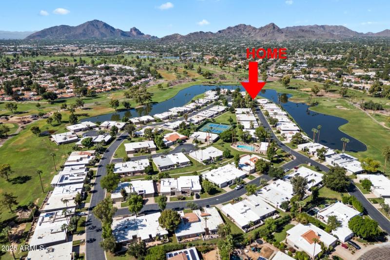 Home, lake, golf course