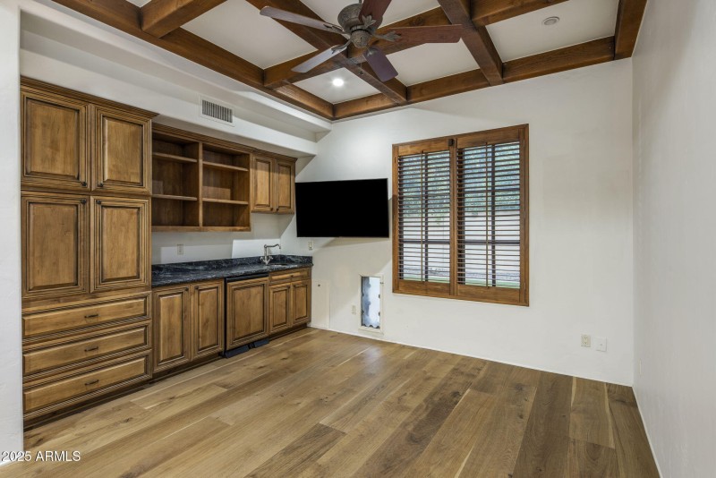 Sitting or Fitness Room with Wet Bar