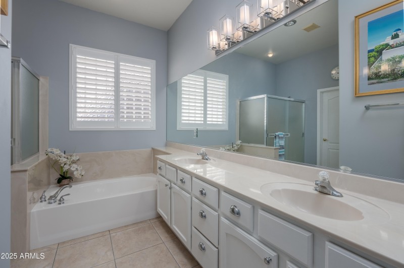 Primary bathroom w double sinks