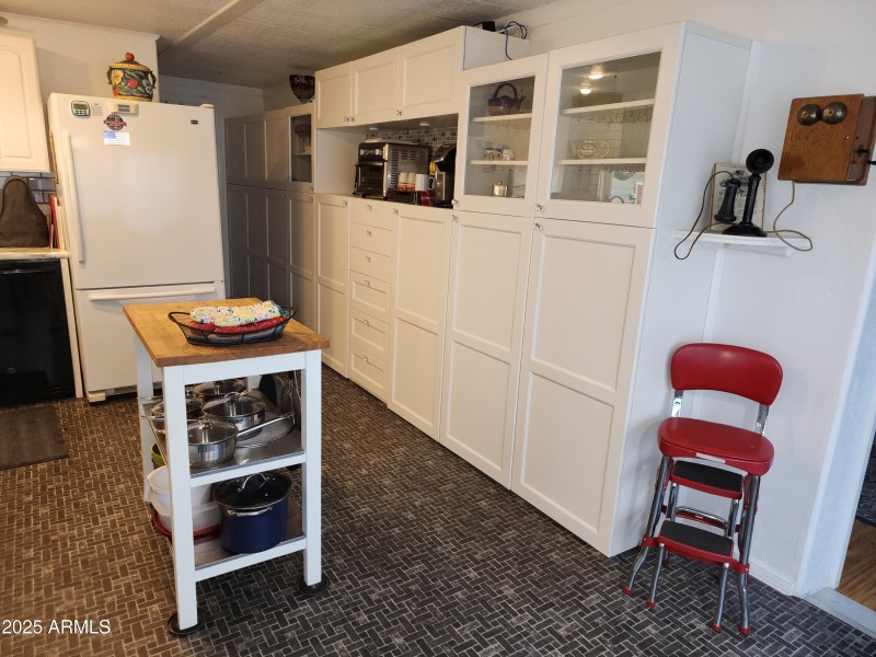 19. Kitchen storage and air fryer.