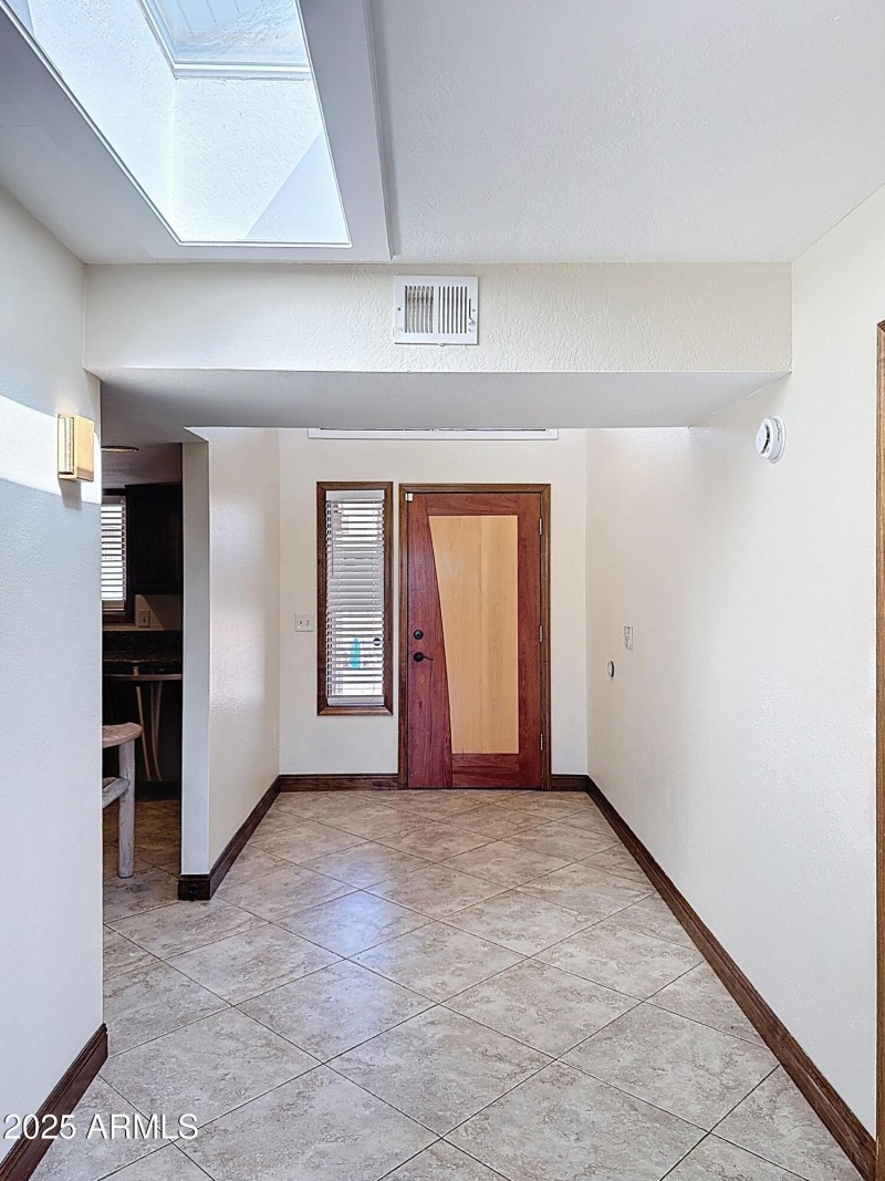 View from inside to entry door