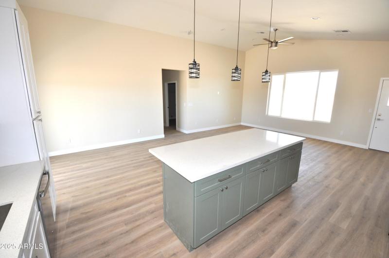 Kitchen Island looking toward great roo,
