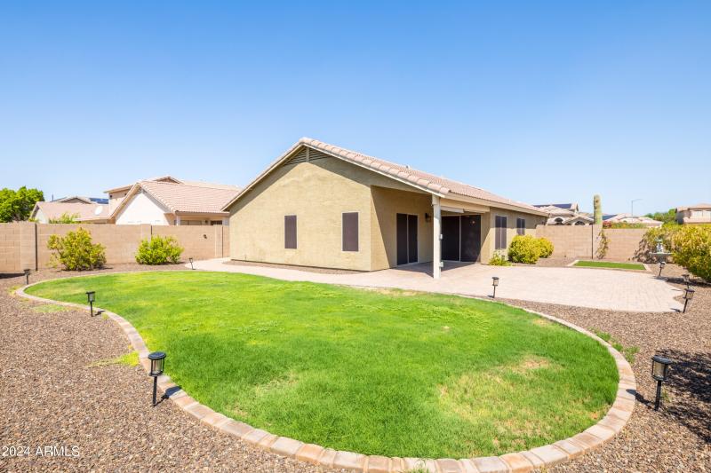 Lush green grass backyard