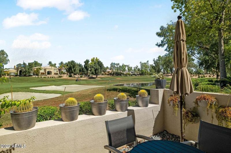 Sunny patio to enjoy views