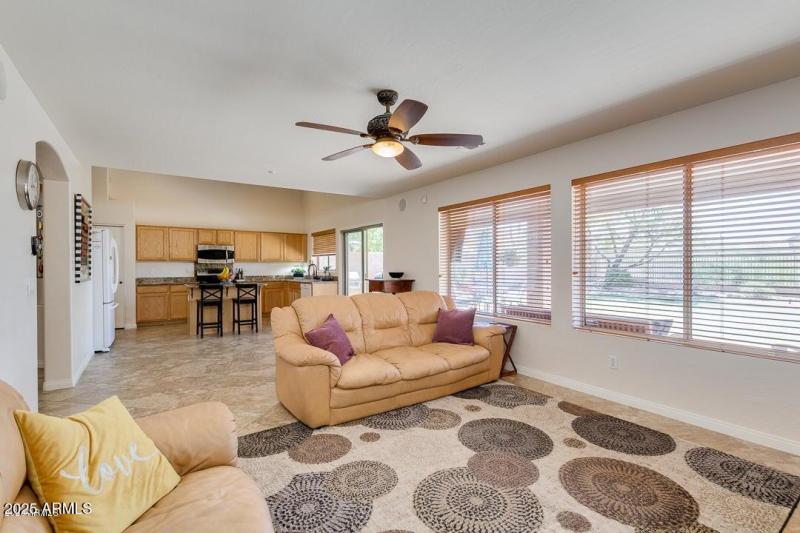 family room and kitchen view