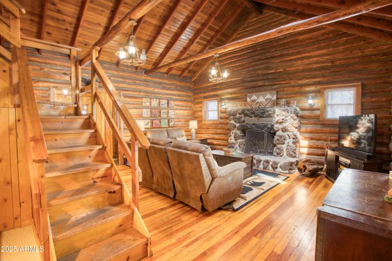 Great room with fireplace