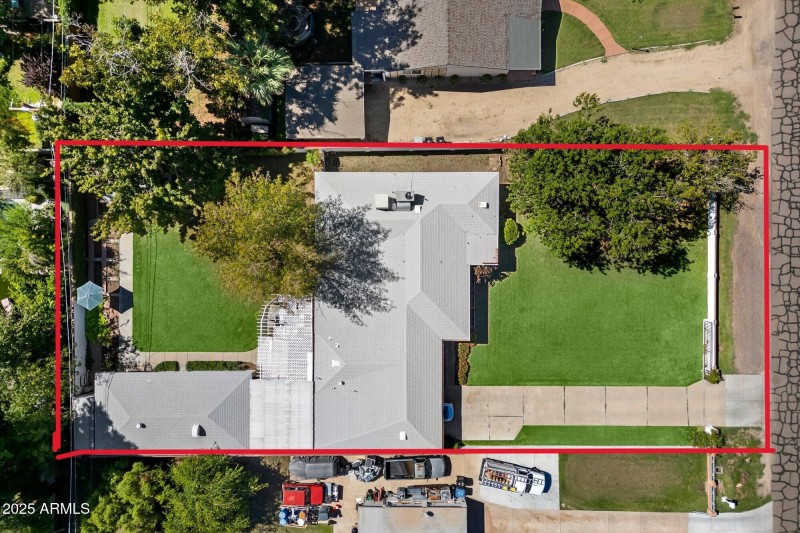 drone shot from above with lines