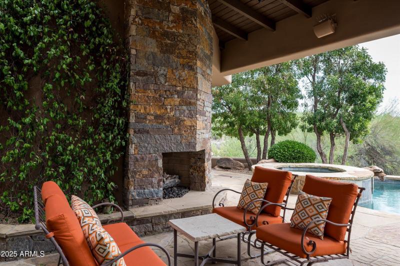 Covered patio seating