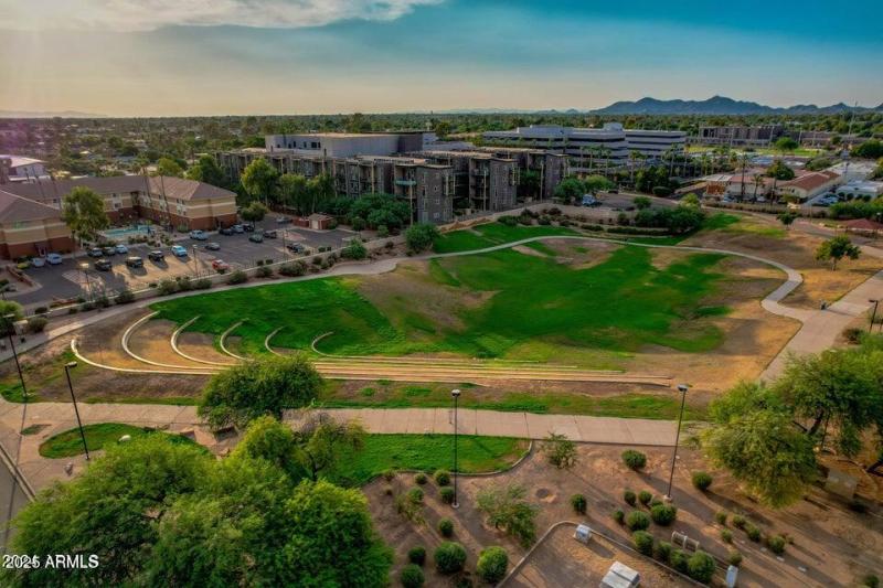 23 Green space and walking trail across