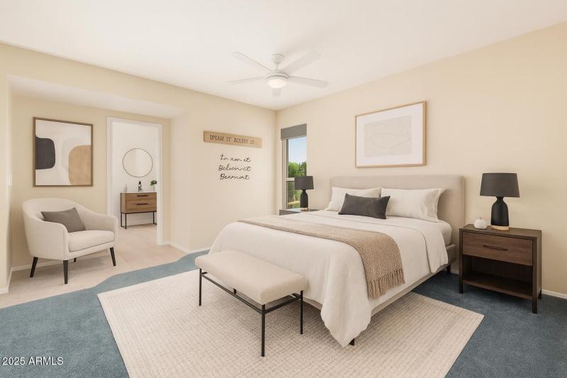 Digitally staged - master bedroom