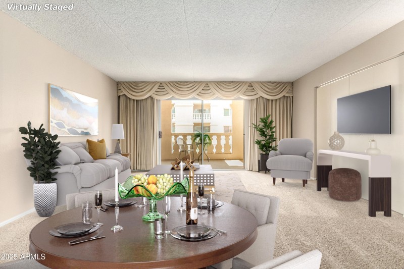 LIving, dining VIrtual staging