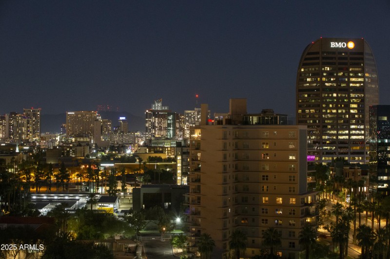 downtown after sunset