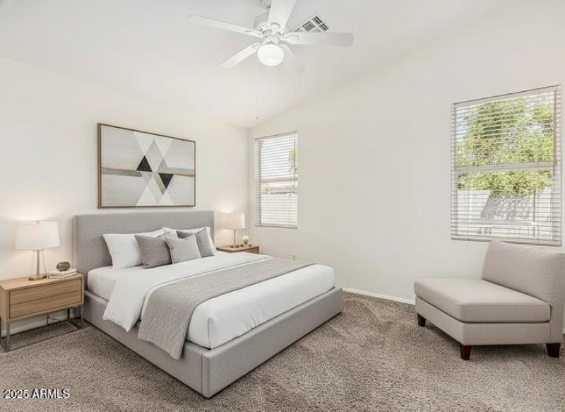 Primary Bedroom staged