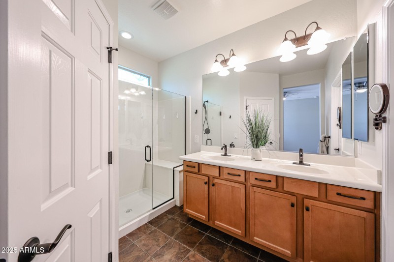 Double Sinks and Large Walk-in Shower