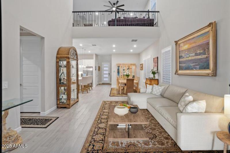 Great Room opens to kitchen and dining