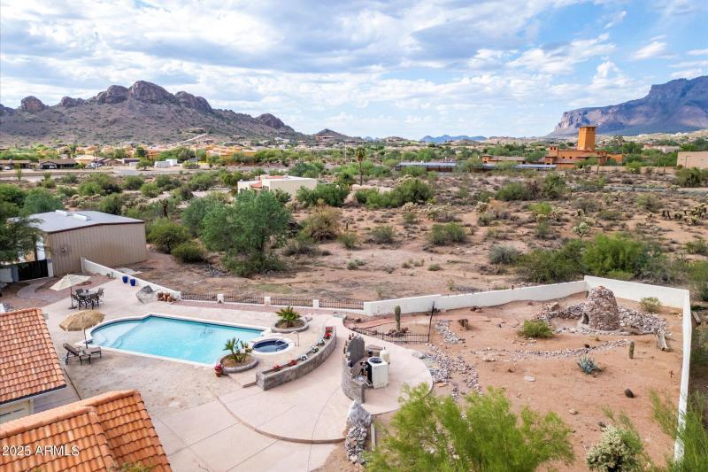 Raised back yard view