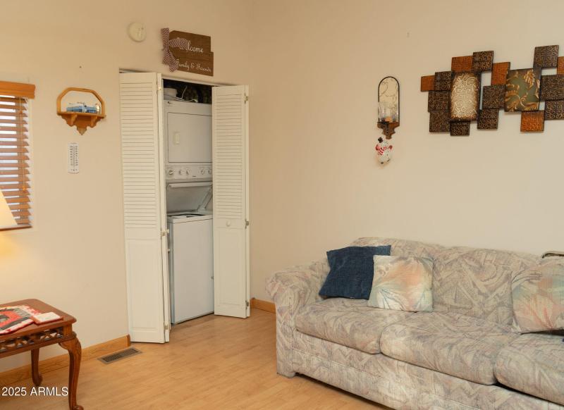 Stacked Laundry in Closet