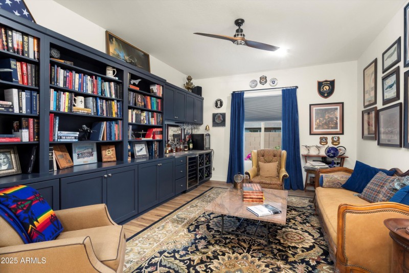 Office with Built-in Bookcase