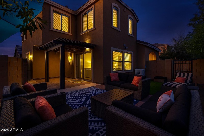 Twilight Serenity in Suburban Backyard