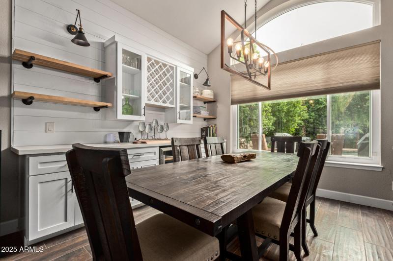Custom buffet area with wine fridge