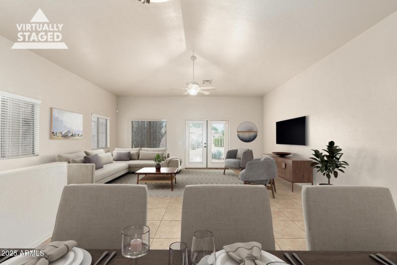 Great room staged