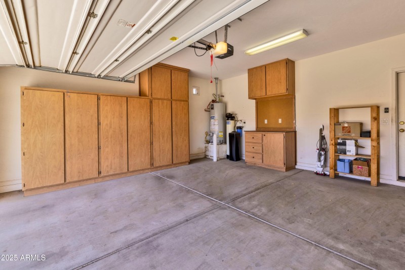 2 Car Garage with Side Cabinets