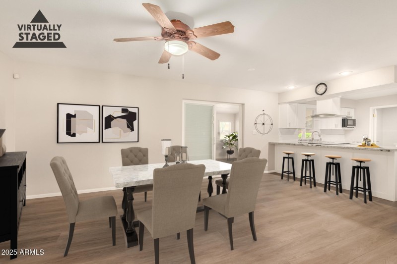 Dining area Virtually Staged