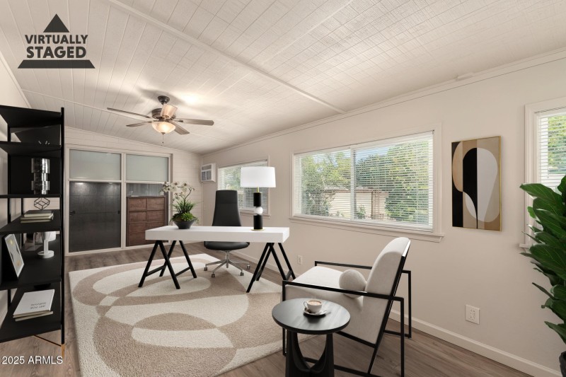 Den/Office virtually staged