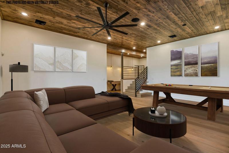 Digitally Staged Lower Level Living Room