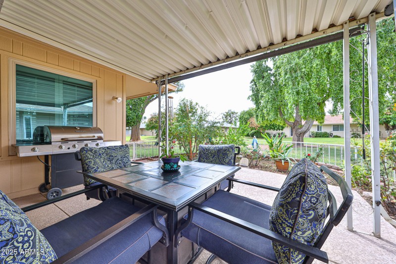 Semi-private patio area