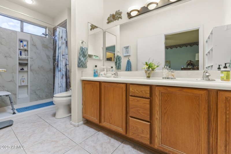 Main Bath with large walk-in shower