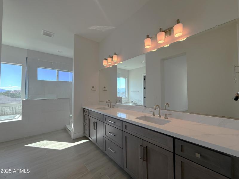 Primary bathroom double sinks