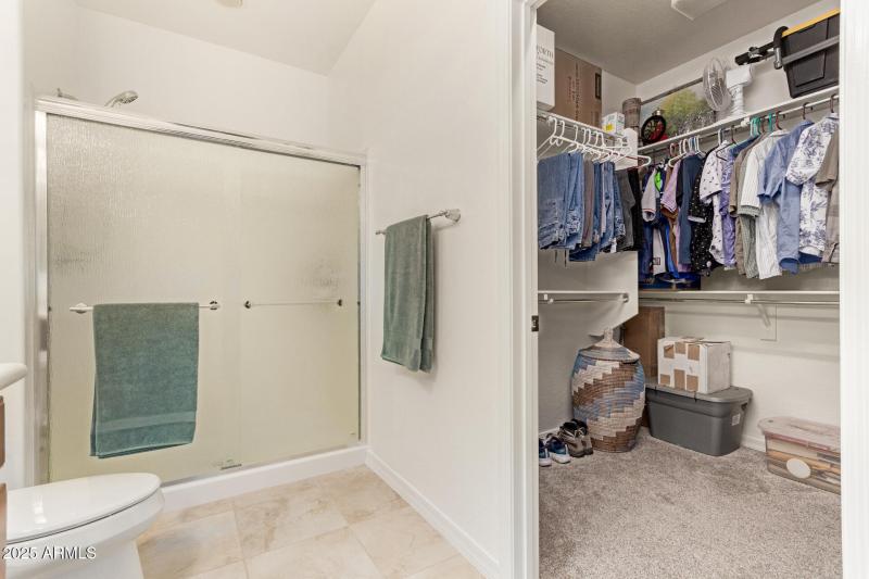 large shower and walk-in closet
