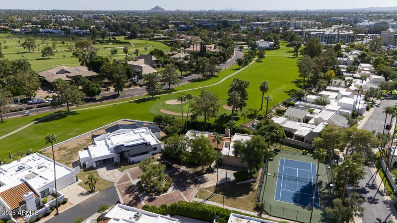 Tennis courts and golf course