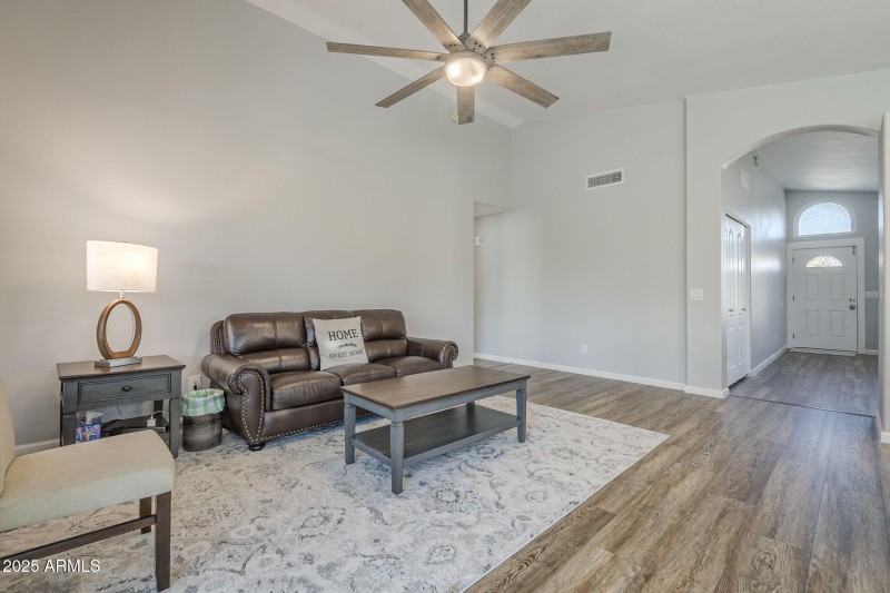 Family Room and front Door.