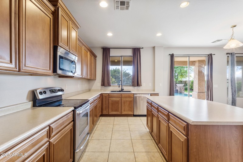 ample storage and island