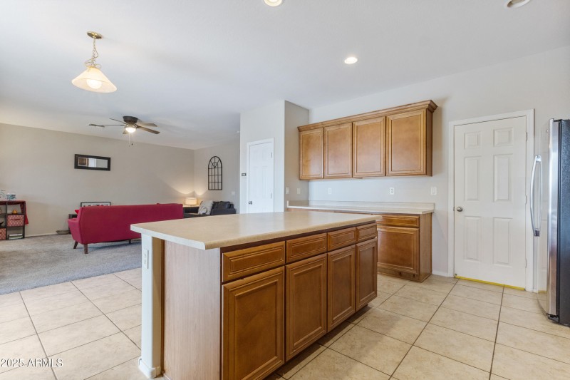 island overlooks great room