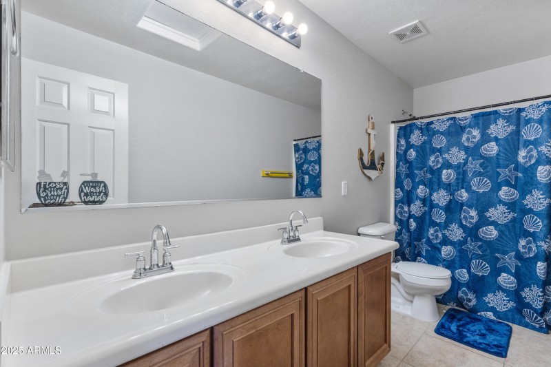 guest bath with dual vanities