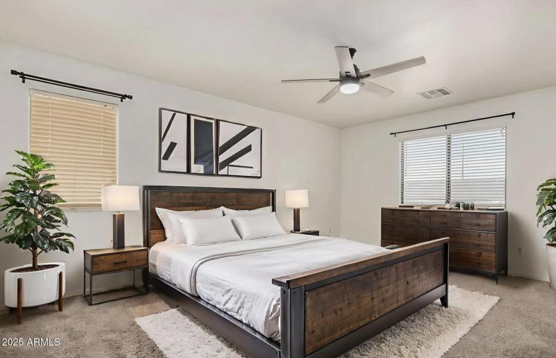 Primary bedroom stages