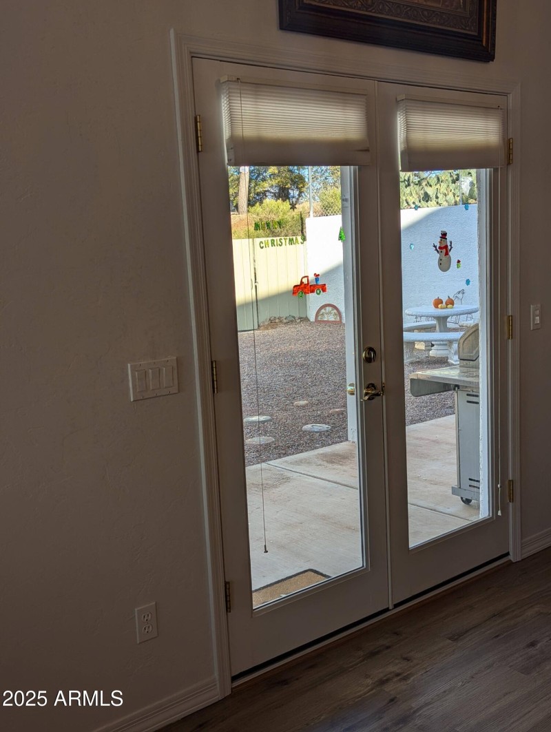 double doors to side yard