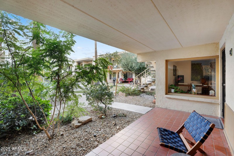 Covered Patio with Pool Views